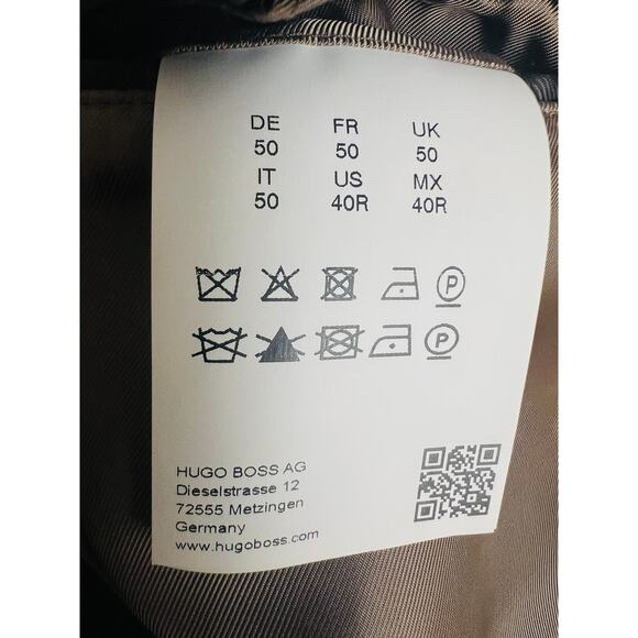 BOSS Hugo Boss Tailored T Cawel Wool Blend Coat Size US 40R Tan Pea Coat - Picture 13 of 14